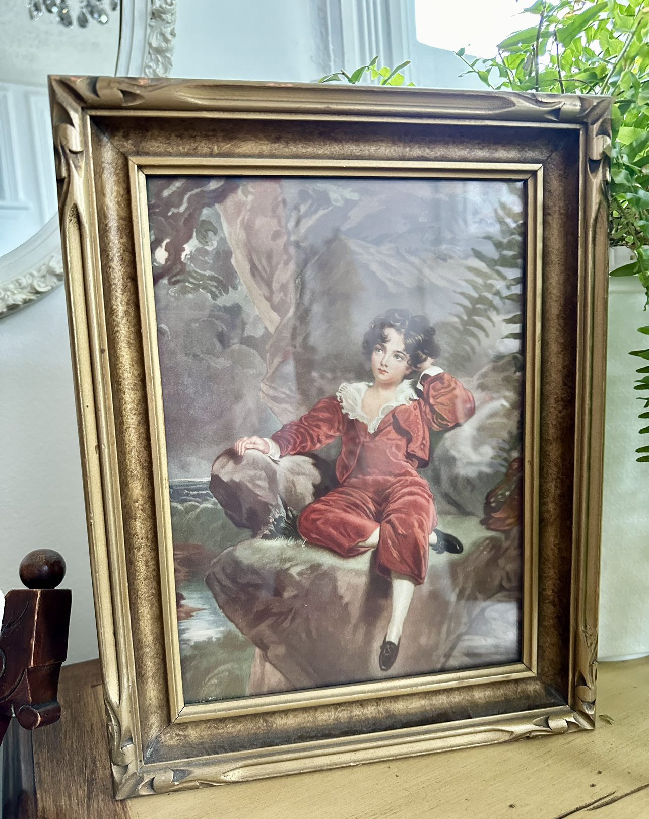 Vintage Gold Framed Print “The Red Boy” By Sir Thomas Lawrence thumbnail