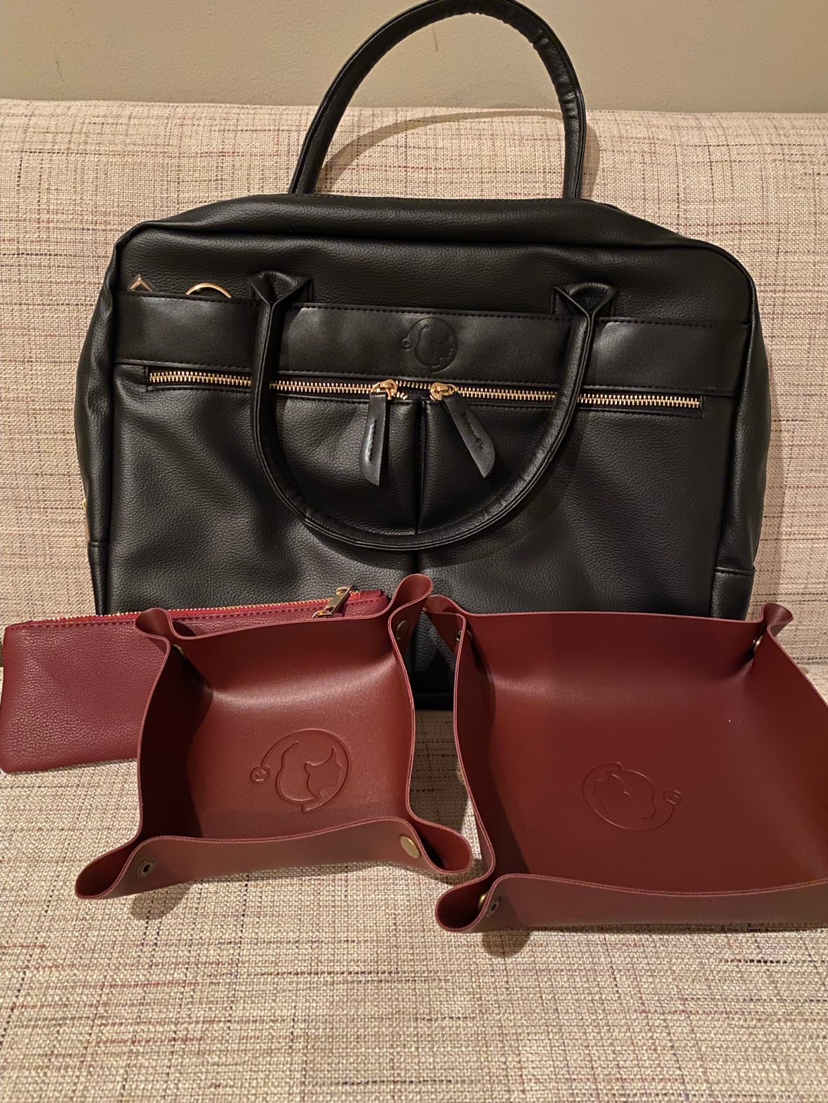 New never used faux leather laptop bag with accessories