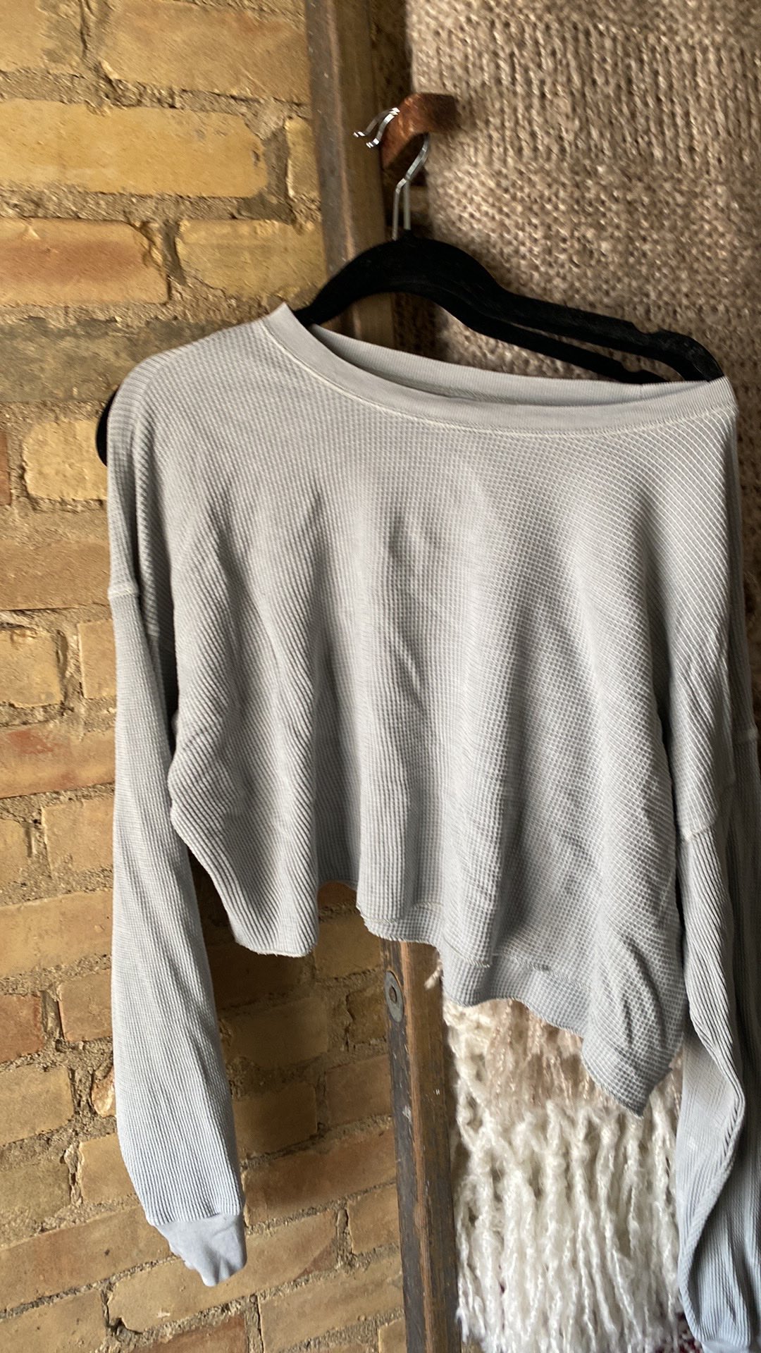 #Freecycle TNA Waffle Long Sleeve Crop Top - photo 2