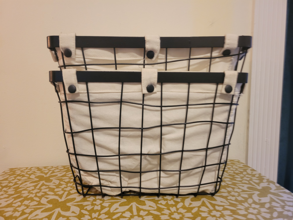 Wire Baskets with Canvas Interior - photo 4