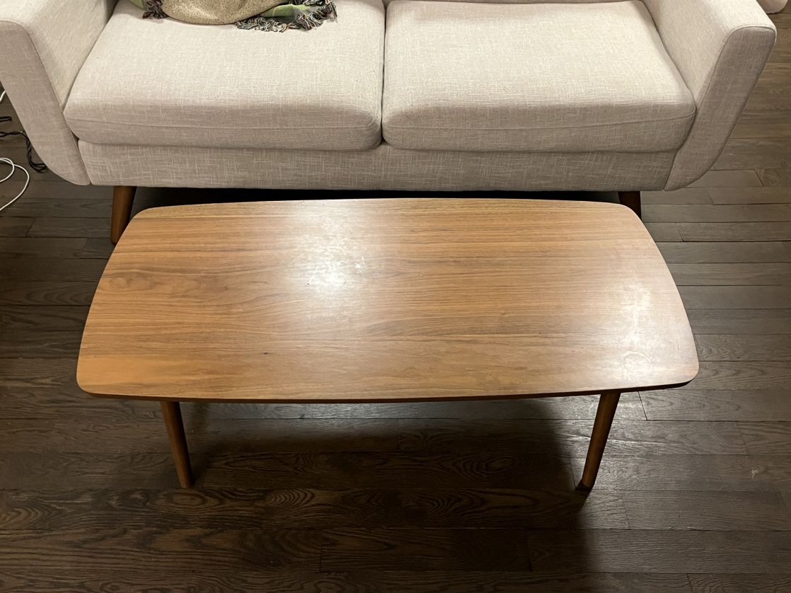 Walnut foldable coffee table