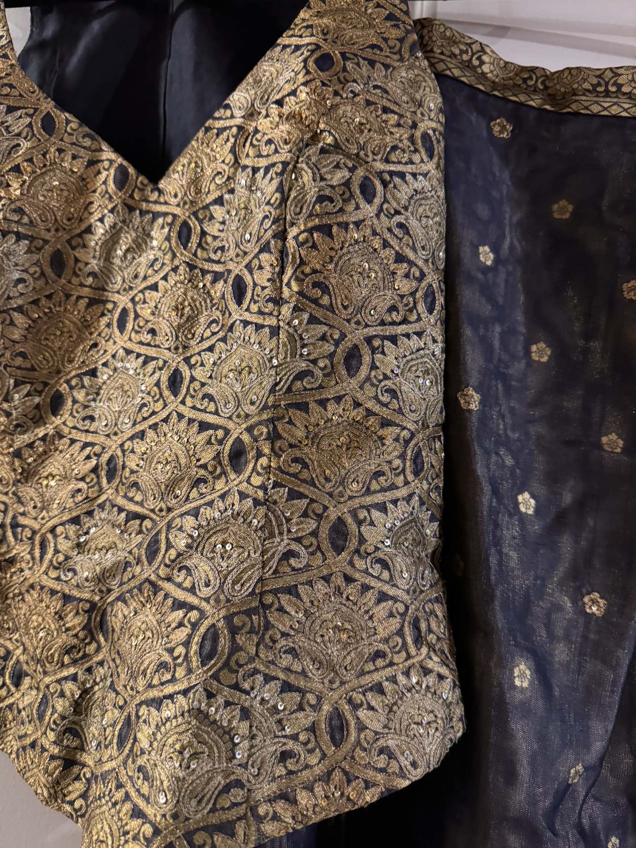 Navy and gold evening 2 piece outfit - photo 2