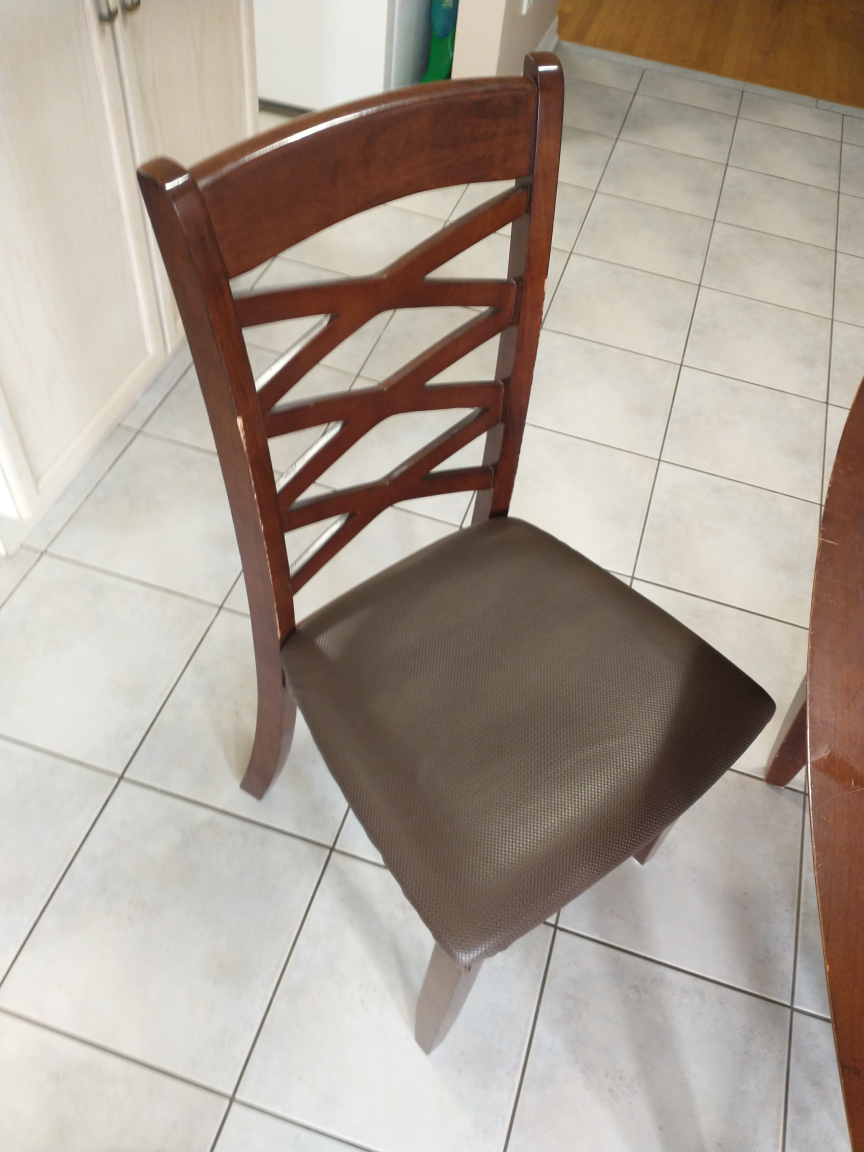Hardwood table with insert and 6 chairs - photo 3