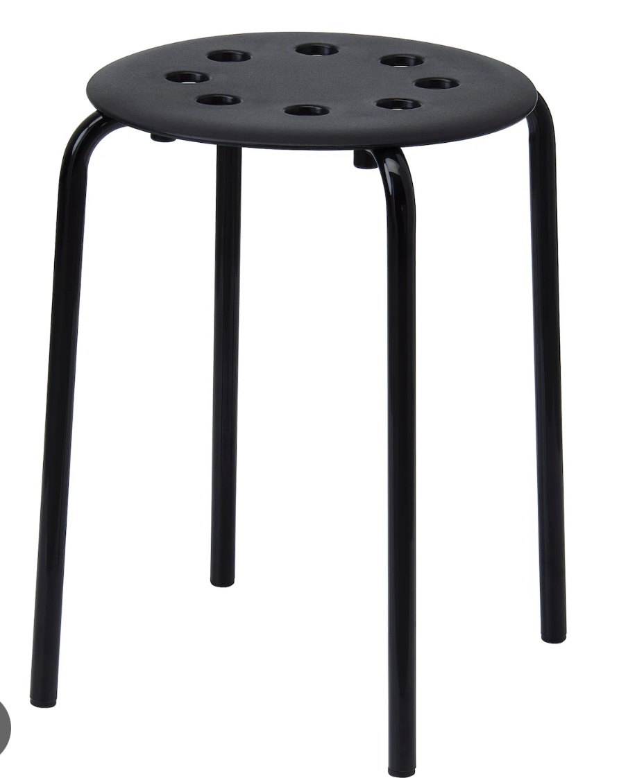 IKEA : Two Black Small Stools thumbnail