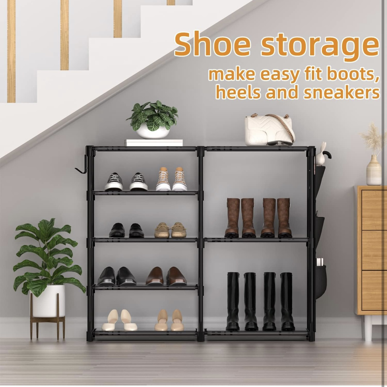 5-Tier Shoe Rack Storage for Closet, 20 Pairs Metal - photo 5