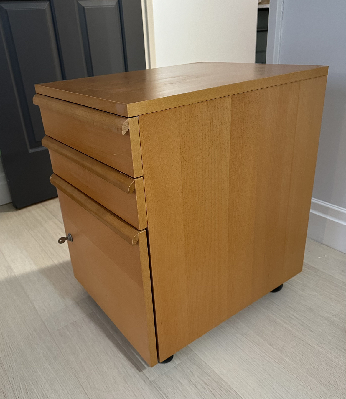 IKEA Beechwood Pedestal File Cabinet on Wheels - photo 2