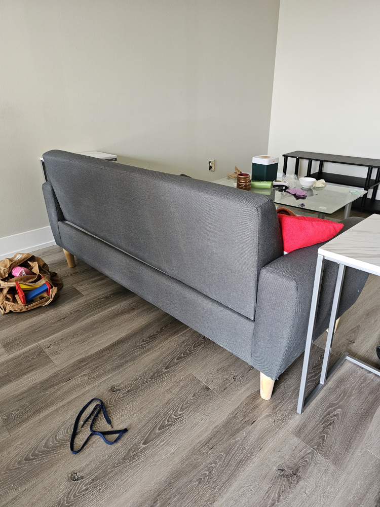 Loveseat sofa couch *6 MONTHS OLD* grey image indicator(3)