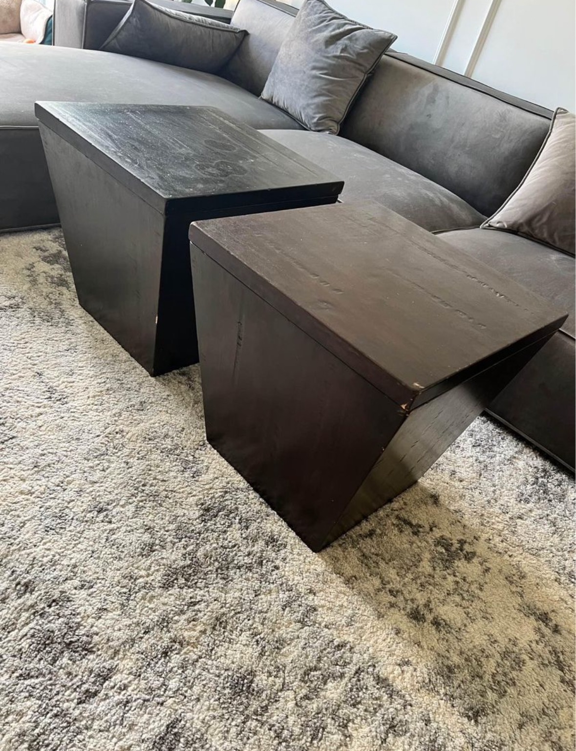 Pottery Barn Kenya Cube Storage Side Tables (a pair) - photo 5
