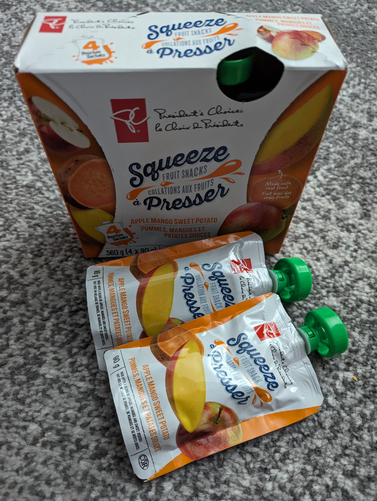 Free food-fruit pouches & hasbrowns