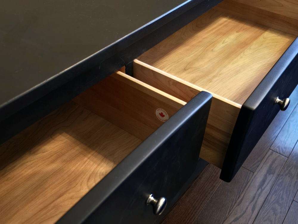 Solid-Wood Low Dresser w/ 6 Drawers, Black image indicator(4)