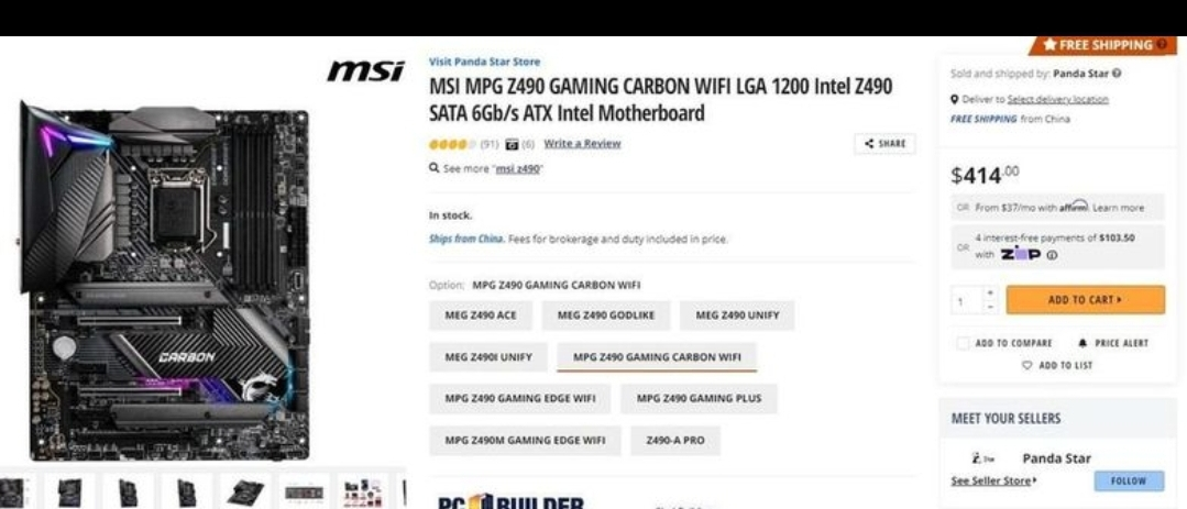 MSI MPG Z490 Gaming Carbon WiFi Gaming Motherboard - photo 2