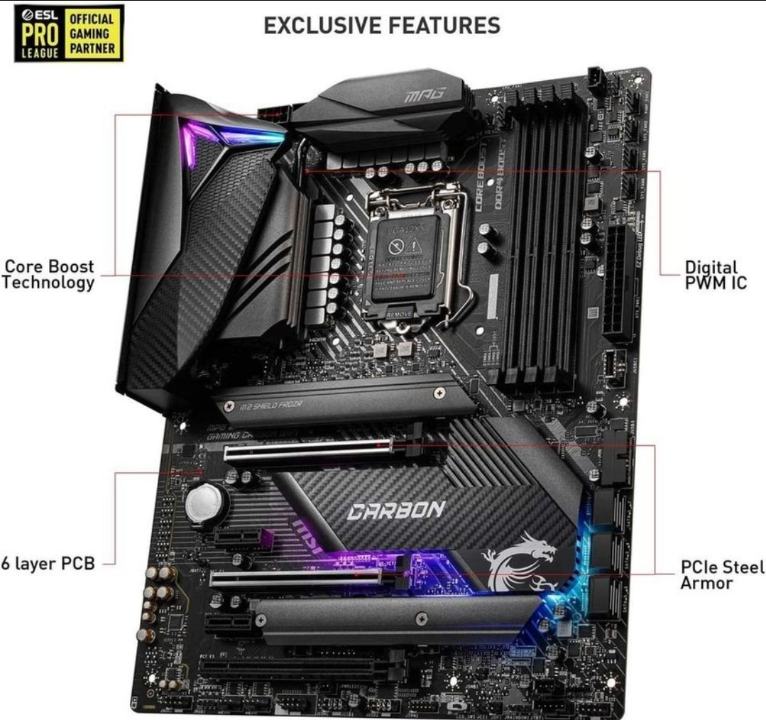 MSI MPG Z490 Gaming Carbon WiFi Gaming Motherboard - photo 3