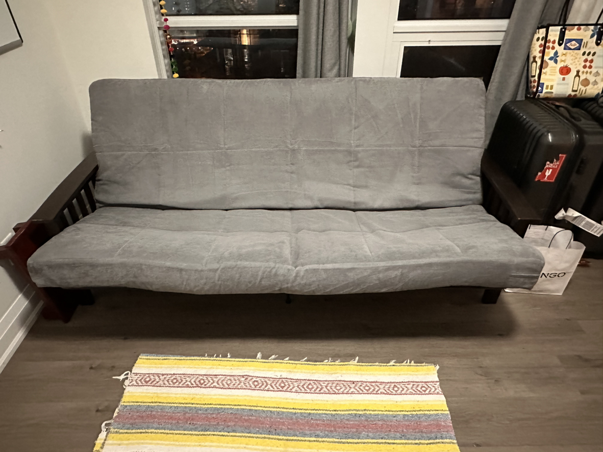 Futon Frame (Sofa Bed) + Grey 8" Deluxe Mattress - photo 2