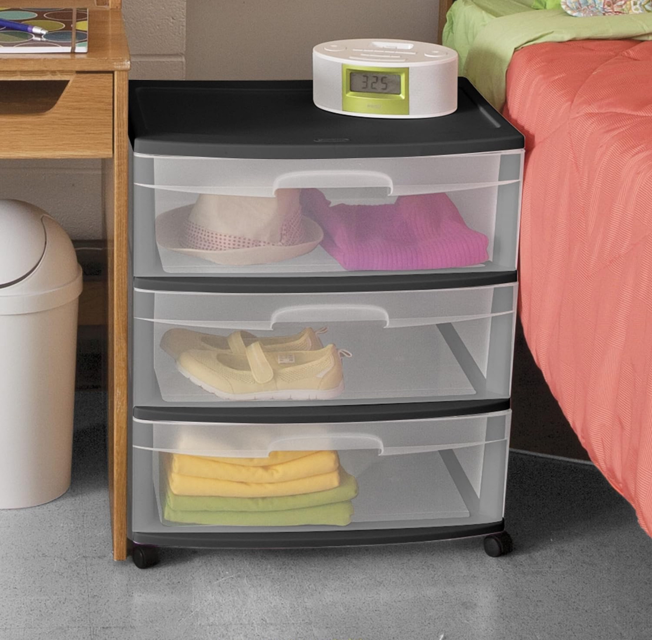 Sterilite Wide 3 Drawer Black Cart, 1 unit - photo 4
