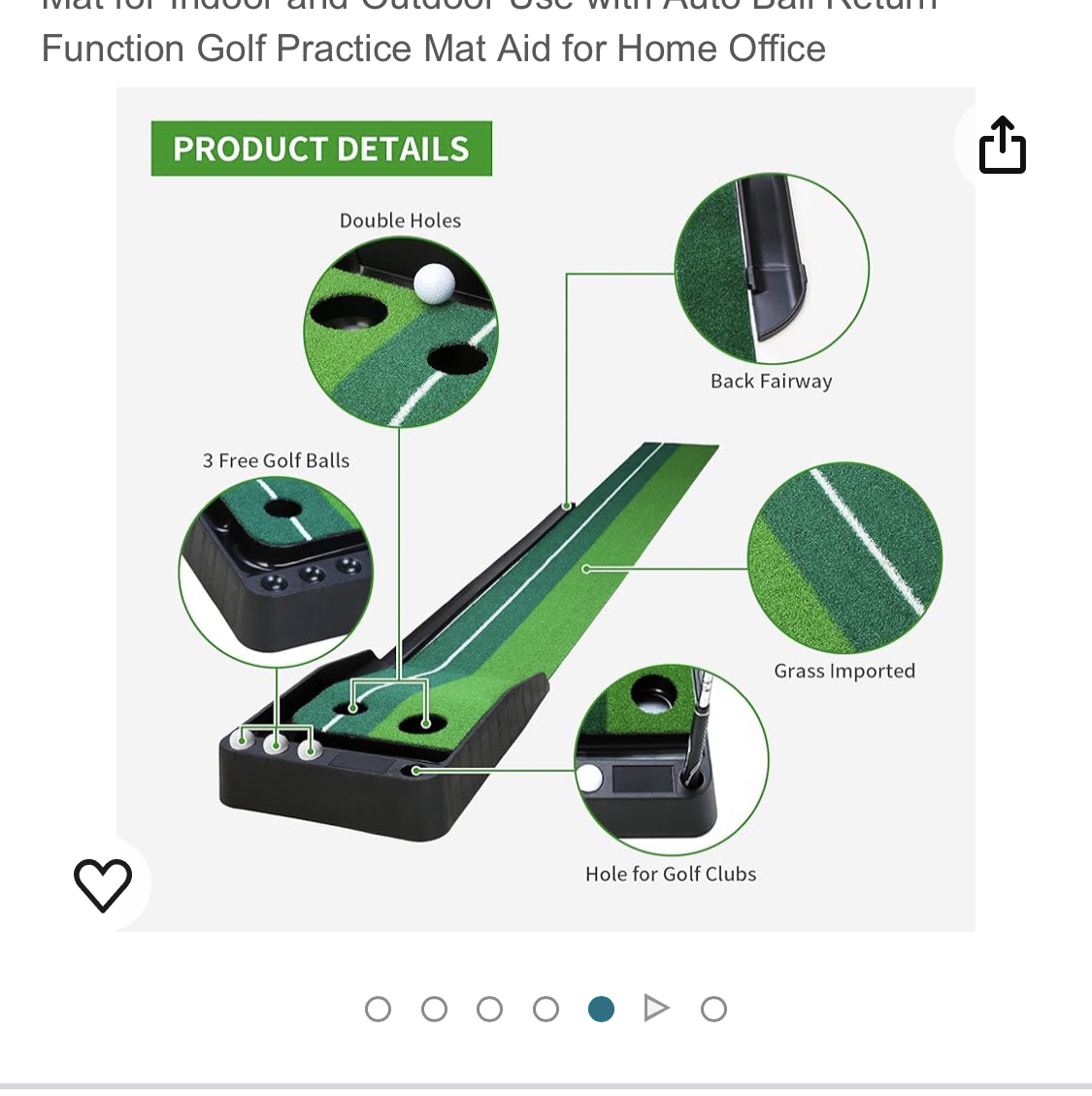 Golf Green Portable Putting Mat, Driver. Balls - photo 5