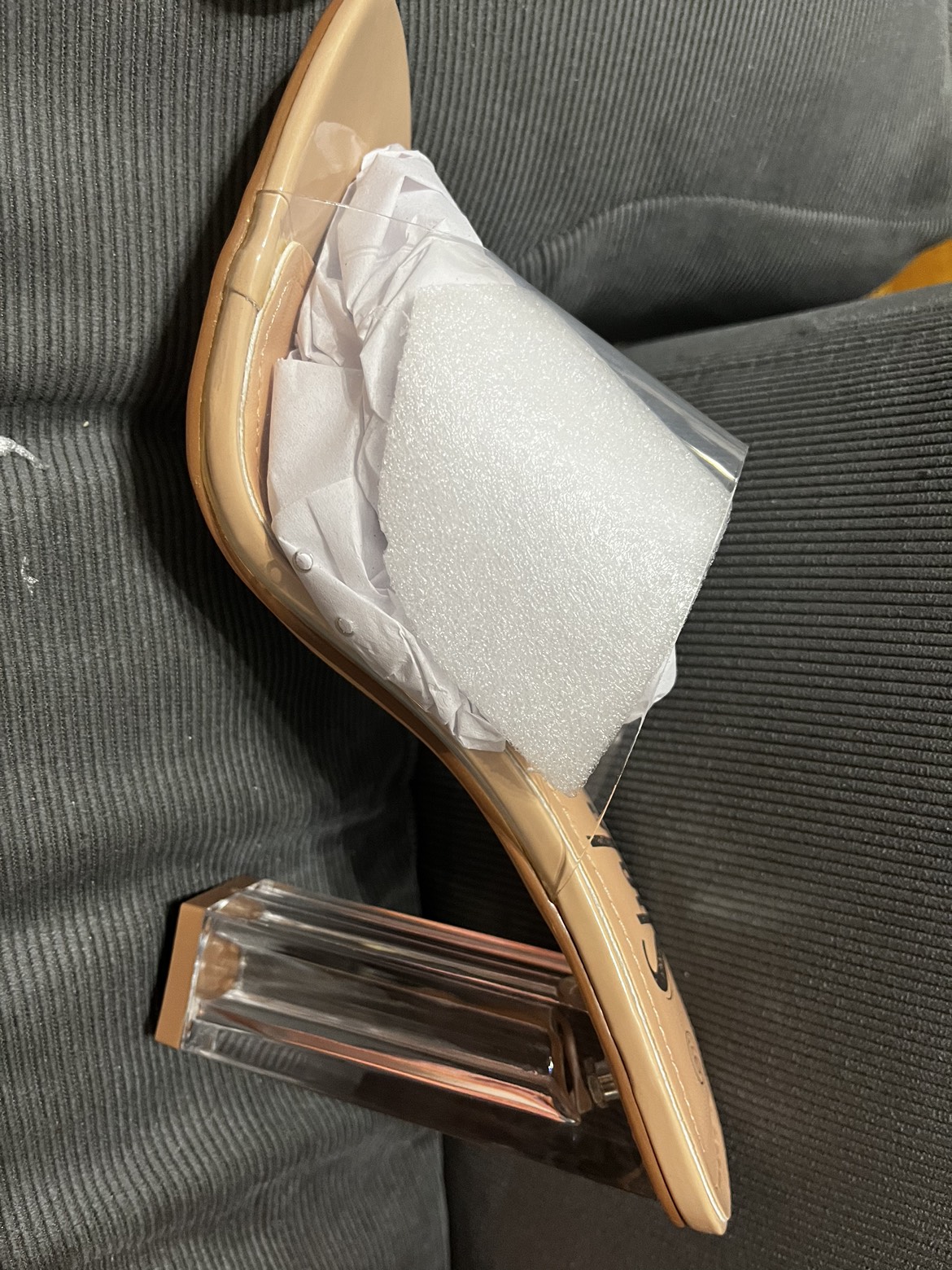 Brand new open toe strapless high heel shoe image indicator(9)