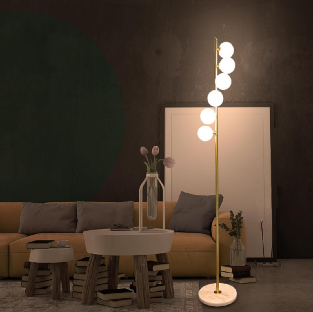 tree lamp with 6 globe lights