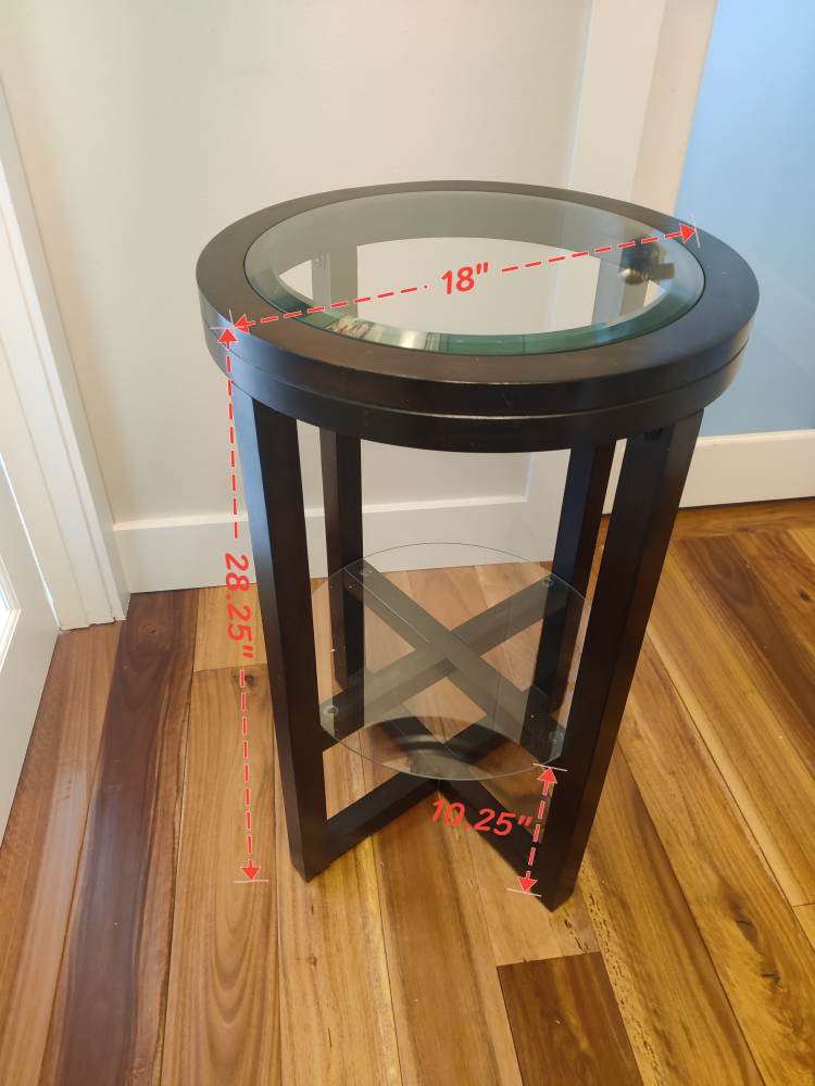 Round wood side table