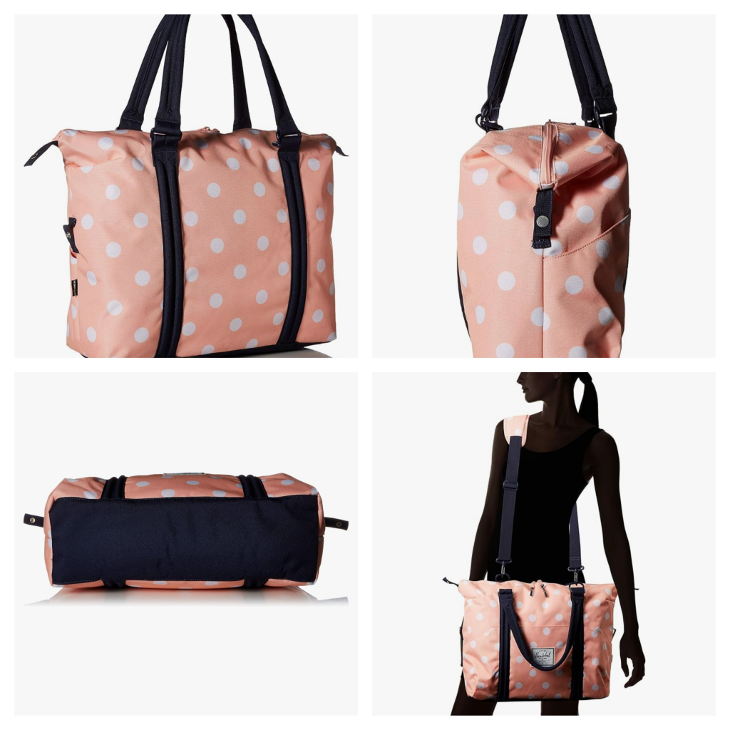 Herschel Supply Co Peach Pink Polka Dot Diaper Bag w Change Mat image indicator(7)