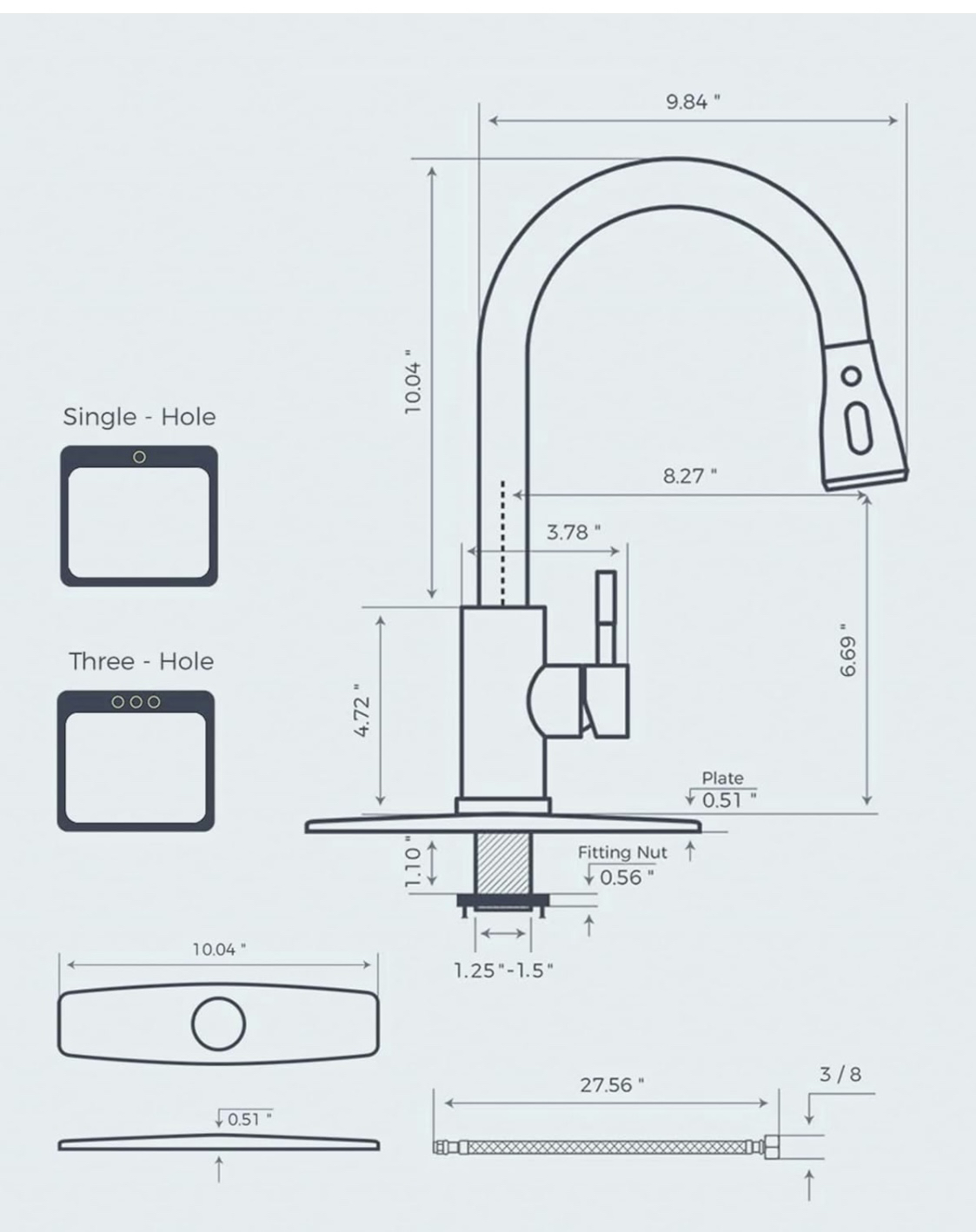Matte Black Kitchen Faucet with Pull Down Sprayer image indicator(3)