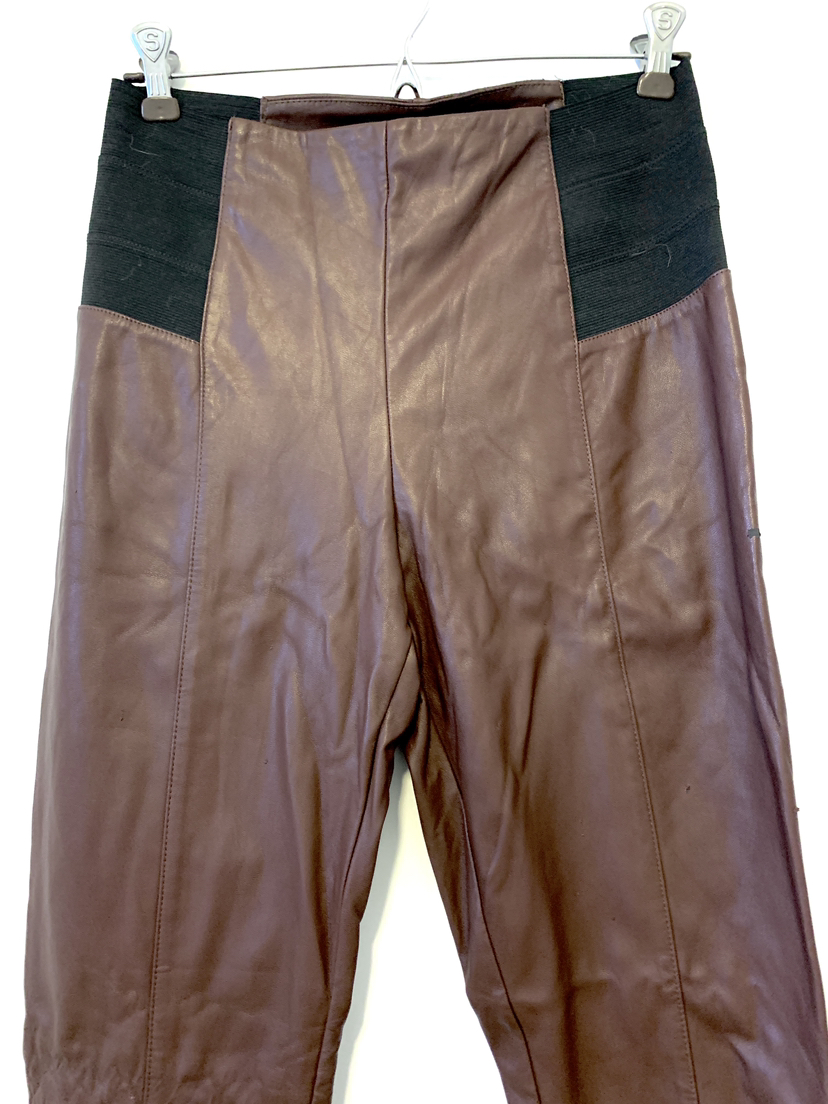 ‼️PRICE REDUCED‼️dynamite high-waist leather legging burgundy image indicator(2)