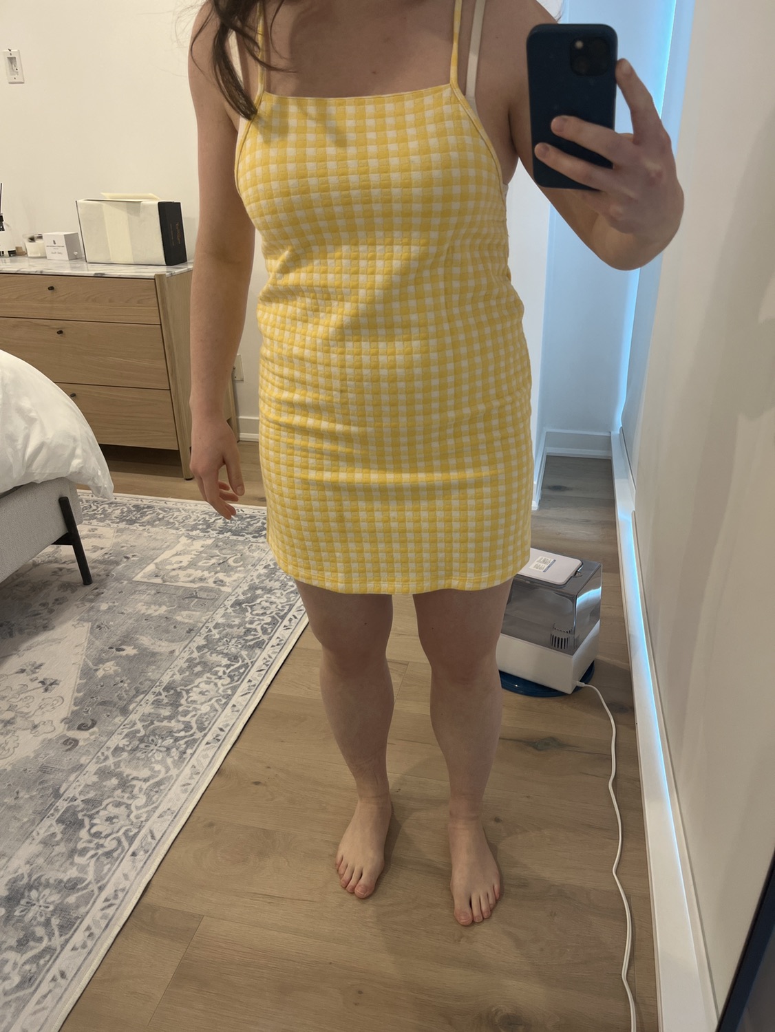 Yellow gingham summer dress - photo 3