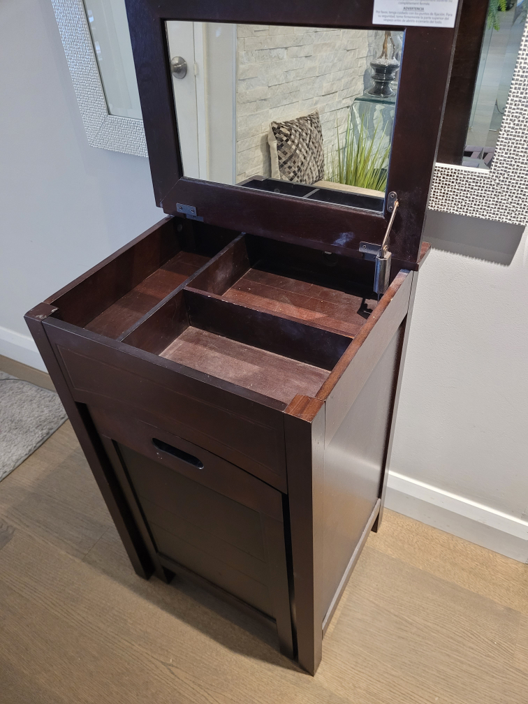 Makeup Vanity Set with Fold-Down Mirror and Hidden Chair image indicator(5)