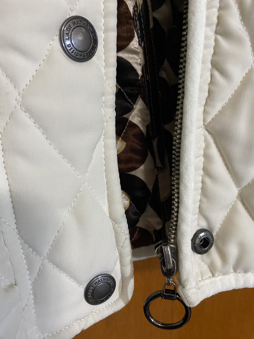 Quilted jacket with faux fur collar - photo 3