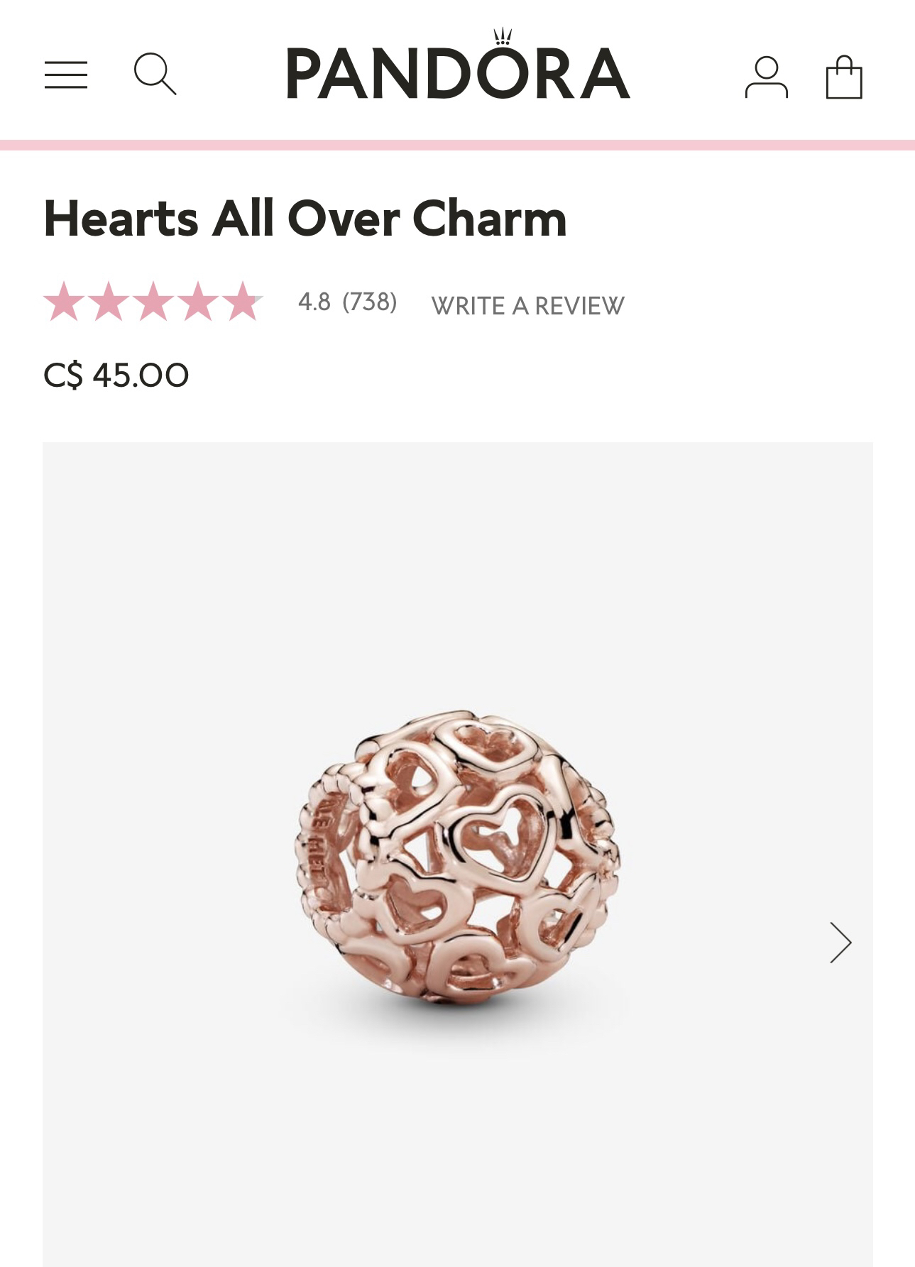 Pandora Bangle, Rose Gold Necklace & FREE Rose gold pendant - photo 4