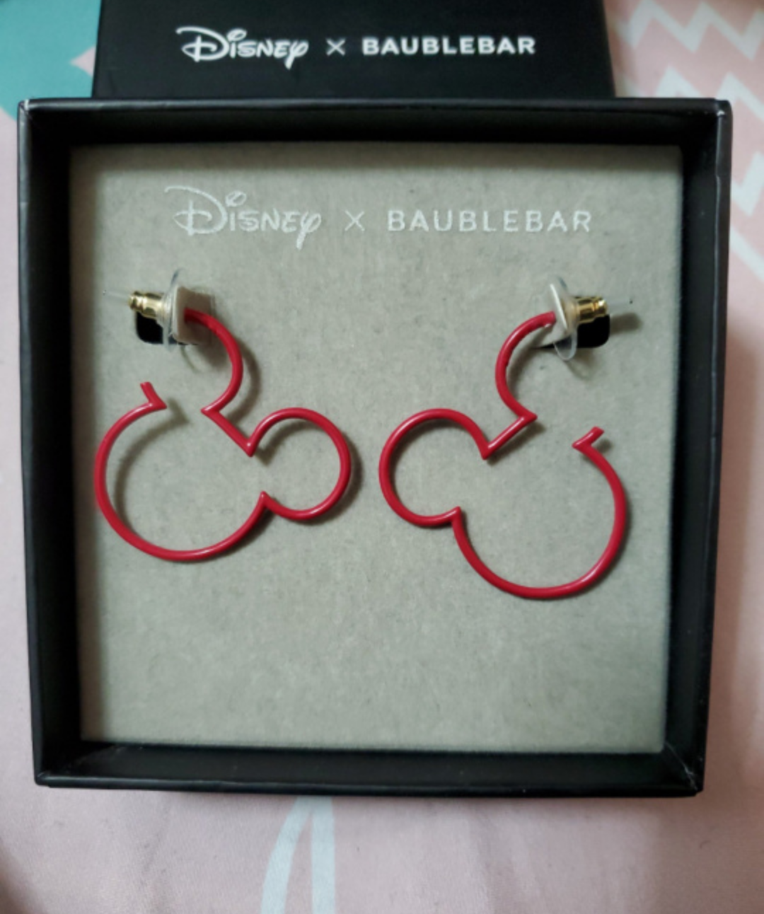 Disney x Baublebar red Mickey hoop earrings image indicator(2)