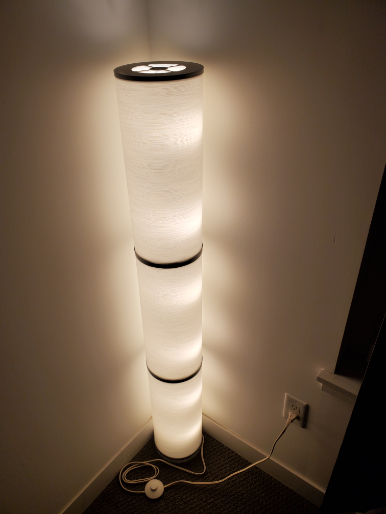 IKEA VIDJA Floor lamp, white, 138 cm (54 ") w/ lightbulbs thumbnail