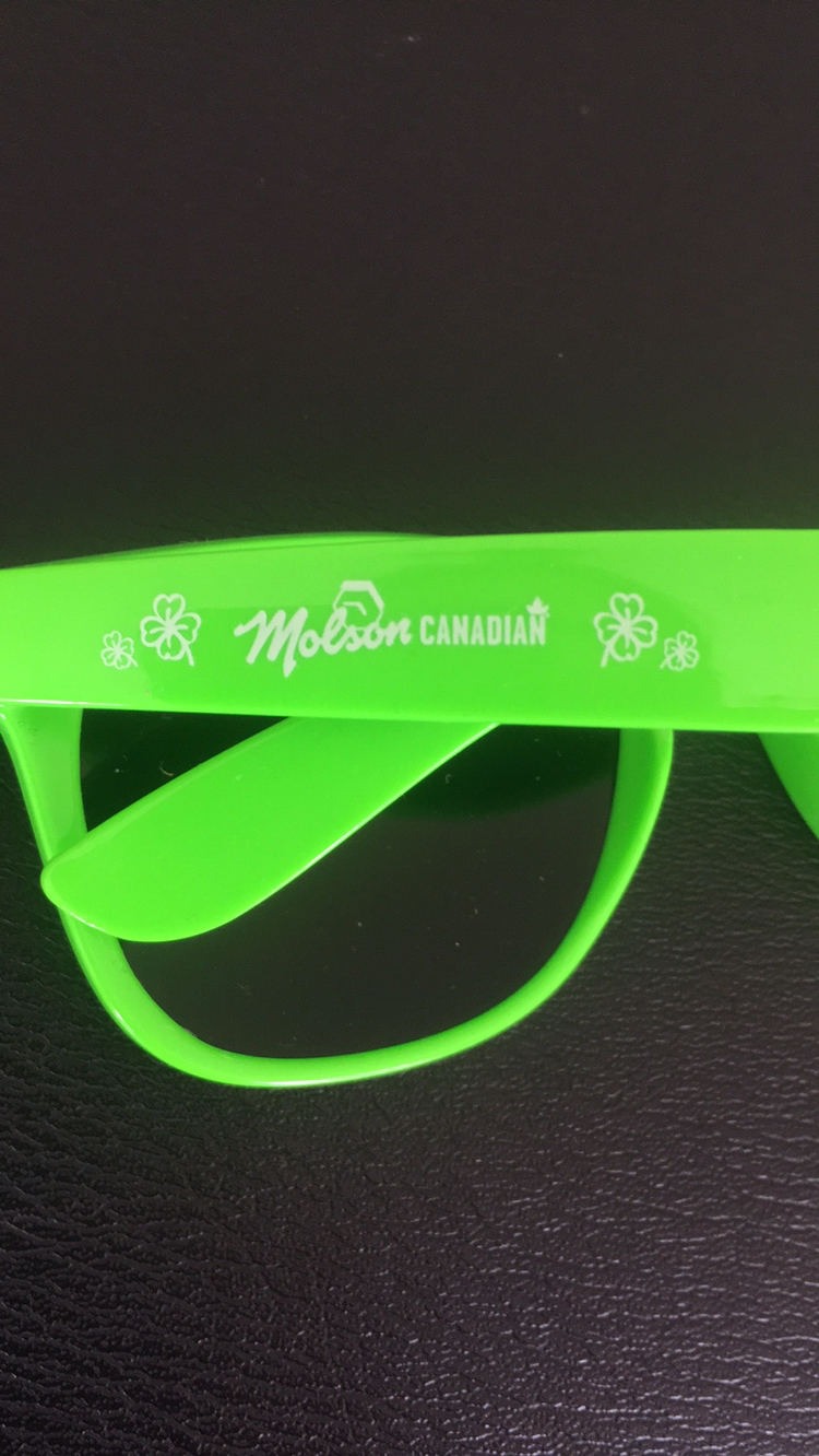 Molson Canadian St. Patrick’s Day Green Sunglasses UV400 image indicator(2)