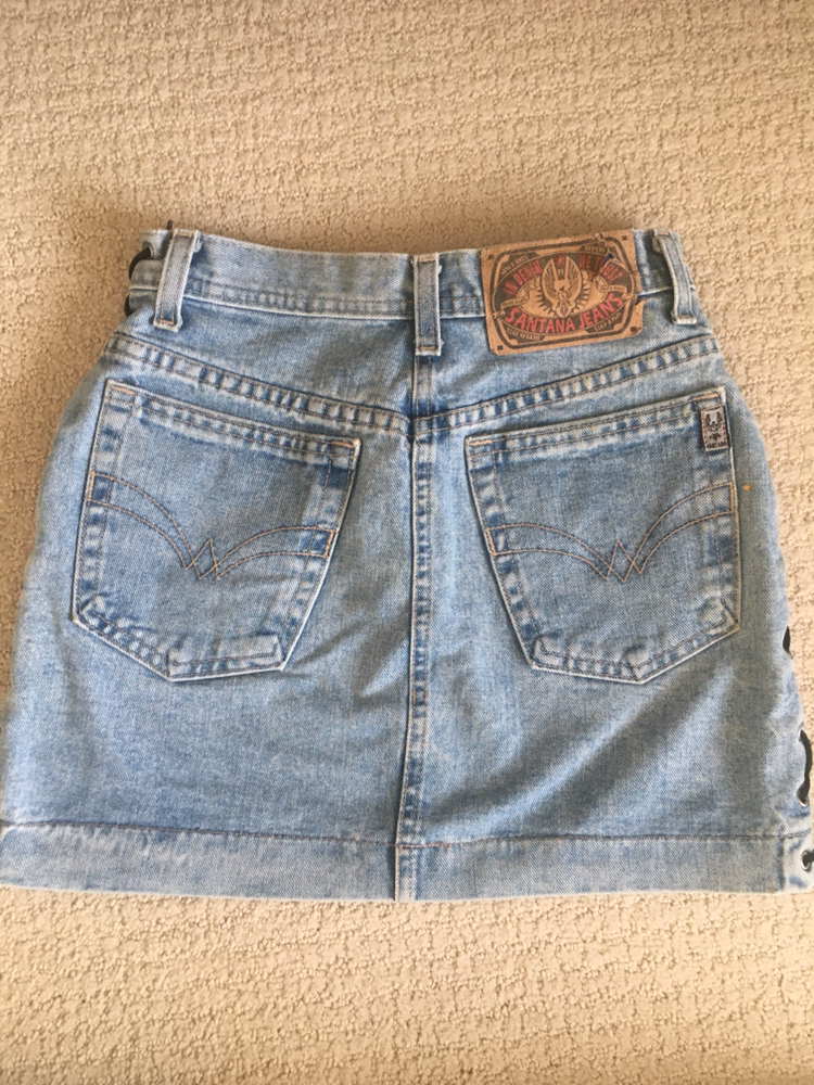 Vintage Parasuco Santana Mini Denim Laced Skirt image indicator(2)