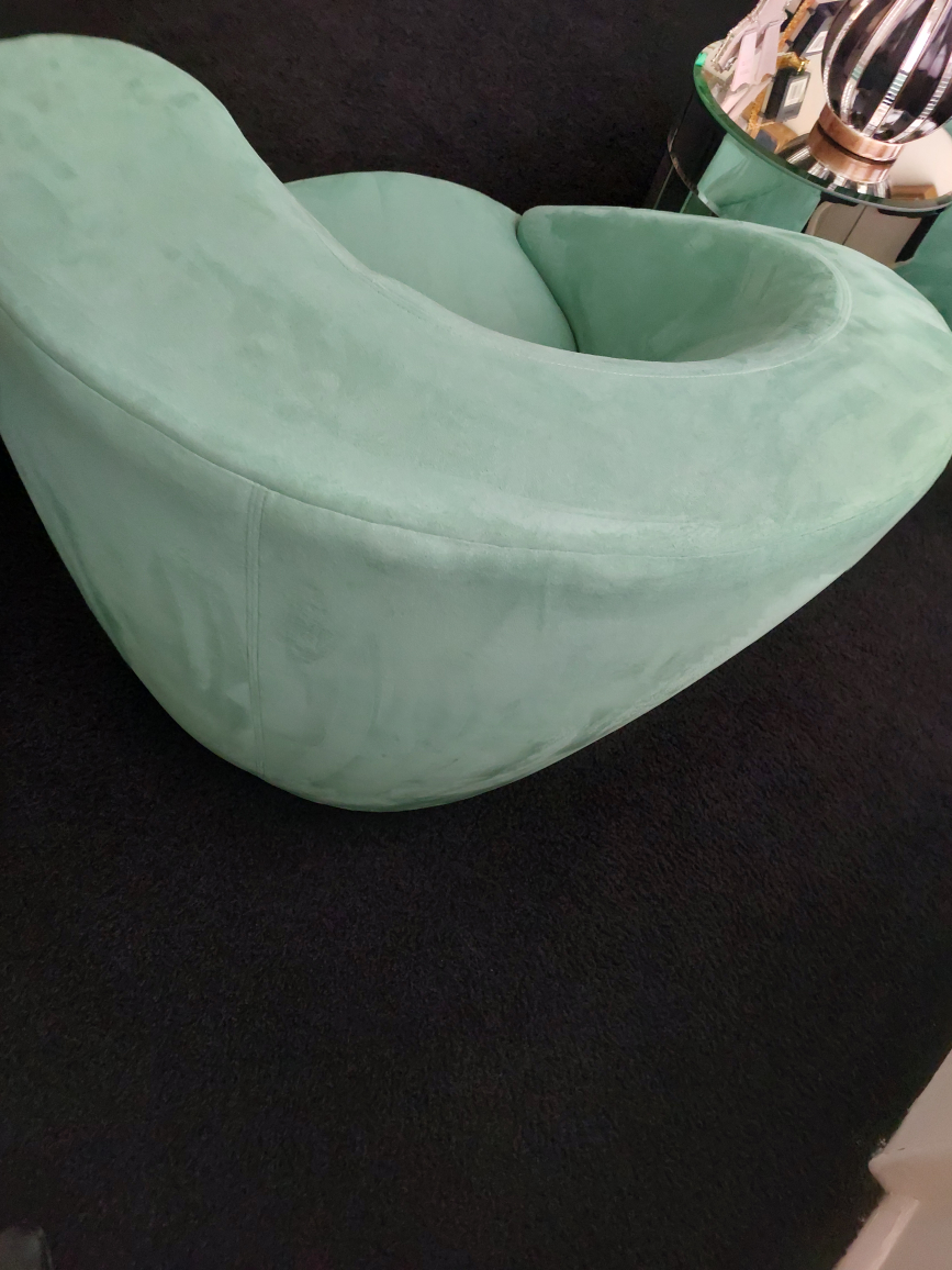 modern 360 swivel upholstered velvet accent chairs  tourquise - photo 4