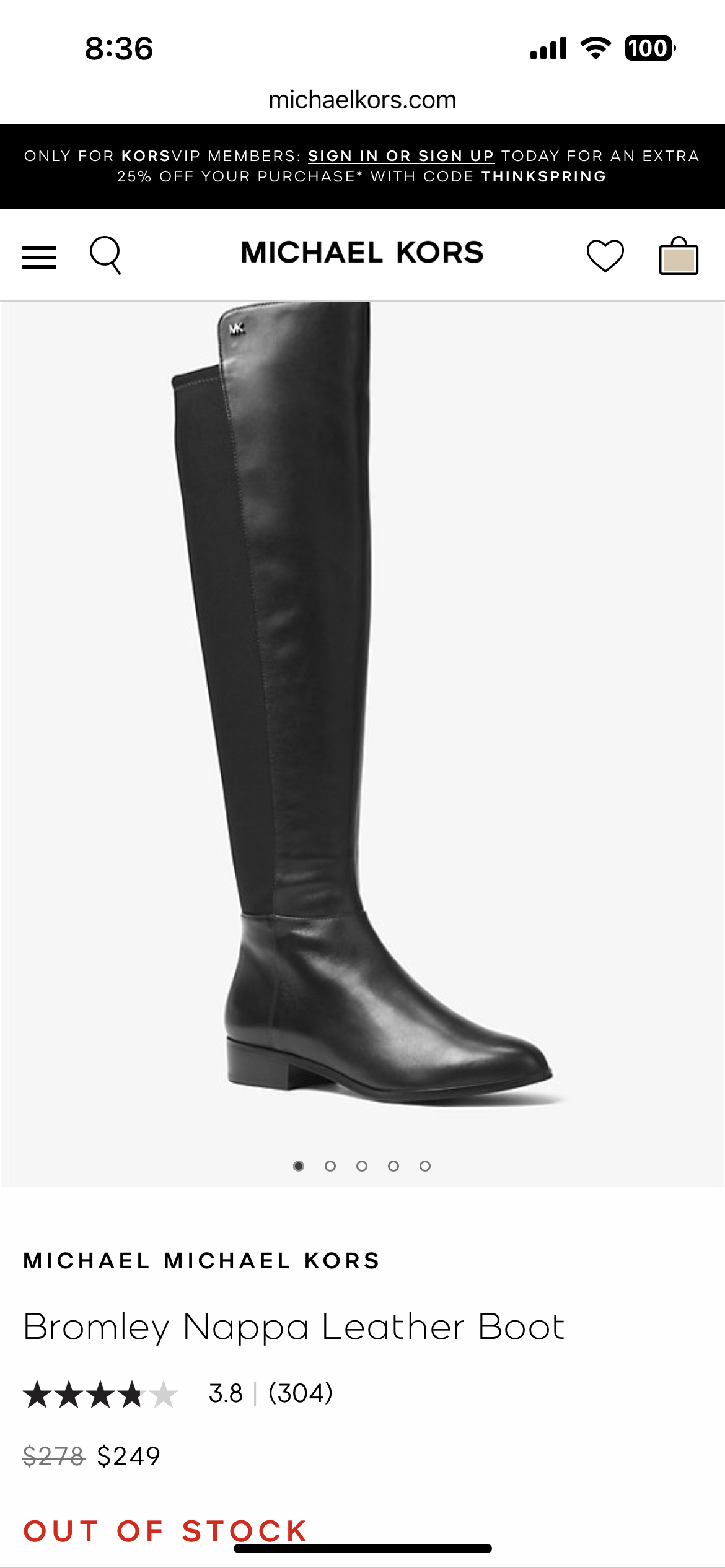 Michael kors Black genuineBlack genuine Leather knee high boots image indicator(7)