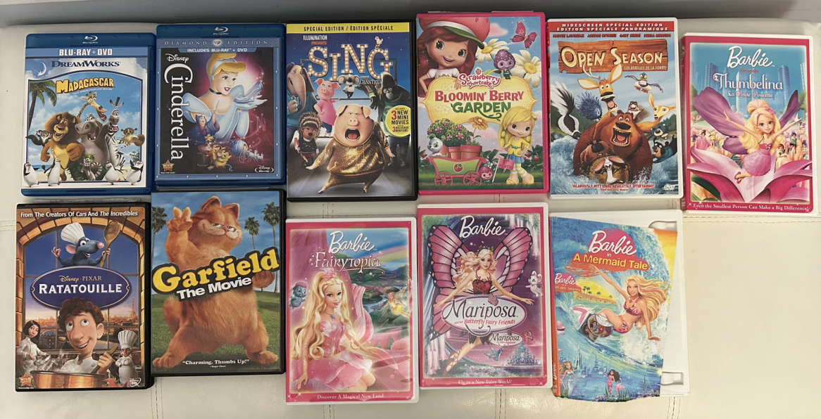 Disney and Barbie DVDs
