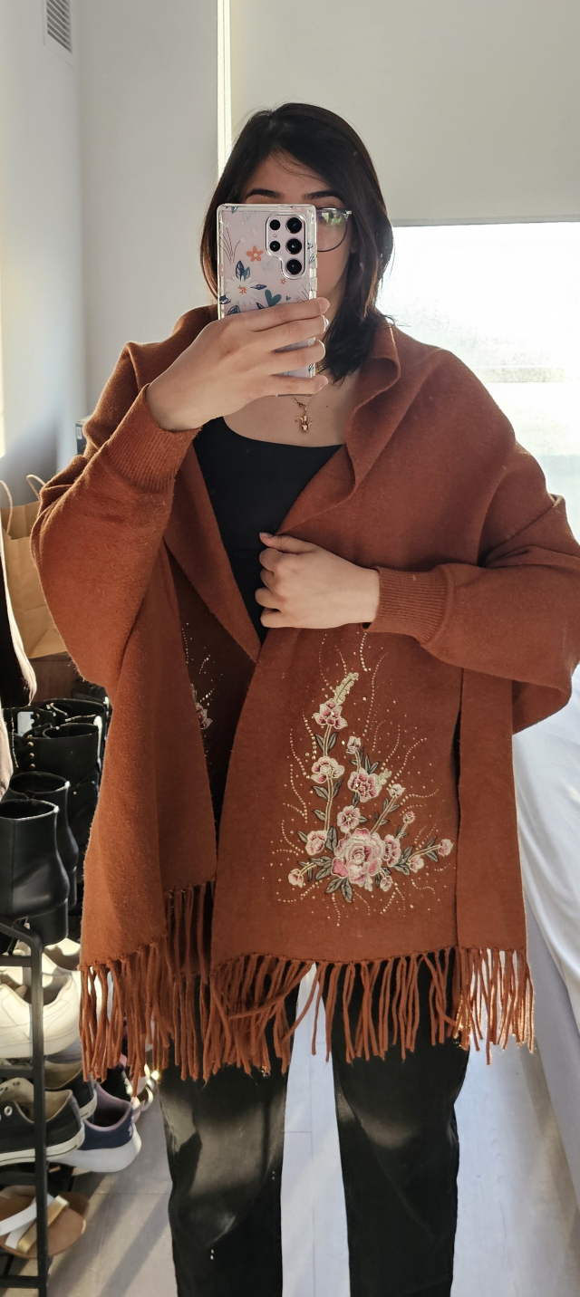 wool scarf with sleeves thumbnail