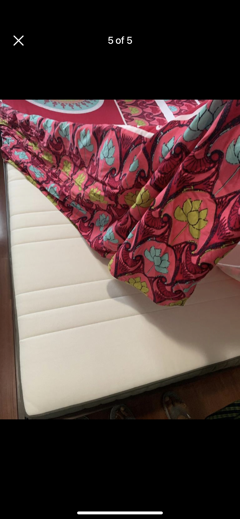 Ikea Queen bed with slats and firm foam mattress - photo 4