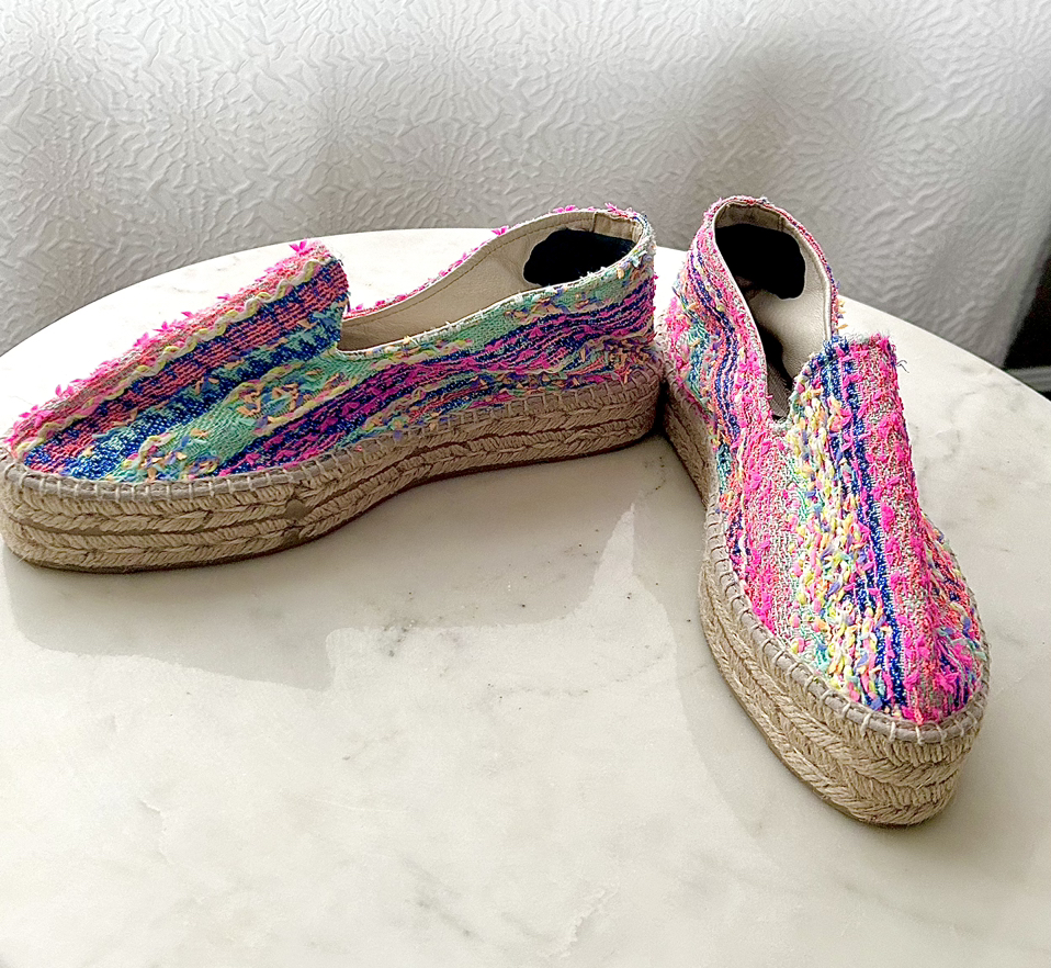 MANEBI Multi Color Woven Platform Espadrille Sz. 40