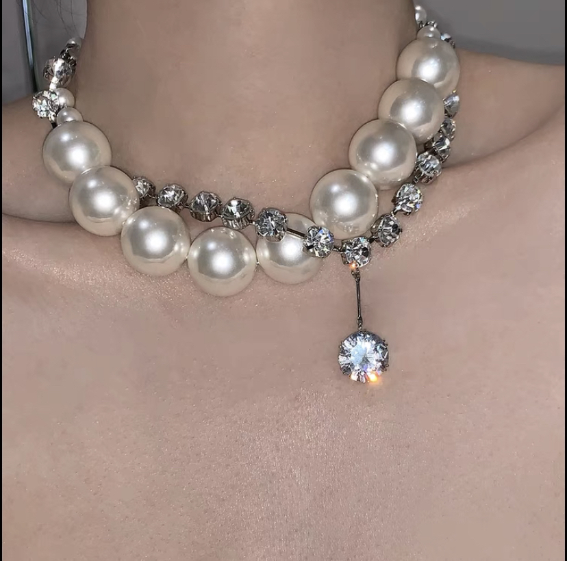 Faux Pearl and Gem Layered Chokers❄️ image indicator(6)