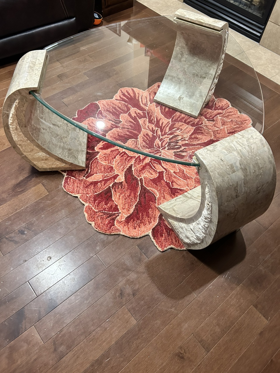 Glass top coffee table