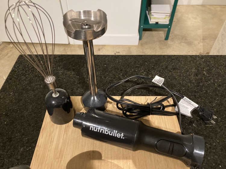 Nutribullet handheld blender with two attachments