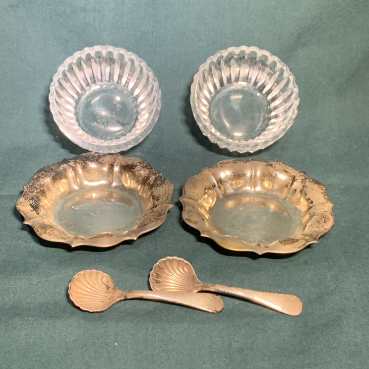 2x 3pc Vintage Salt Cellars thumbnail