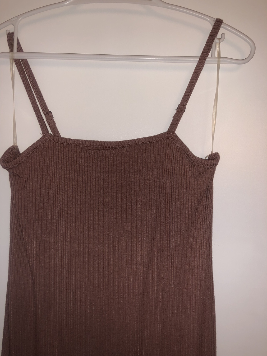 Ribbed midi dress in Mauve
