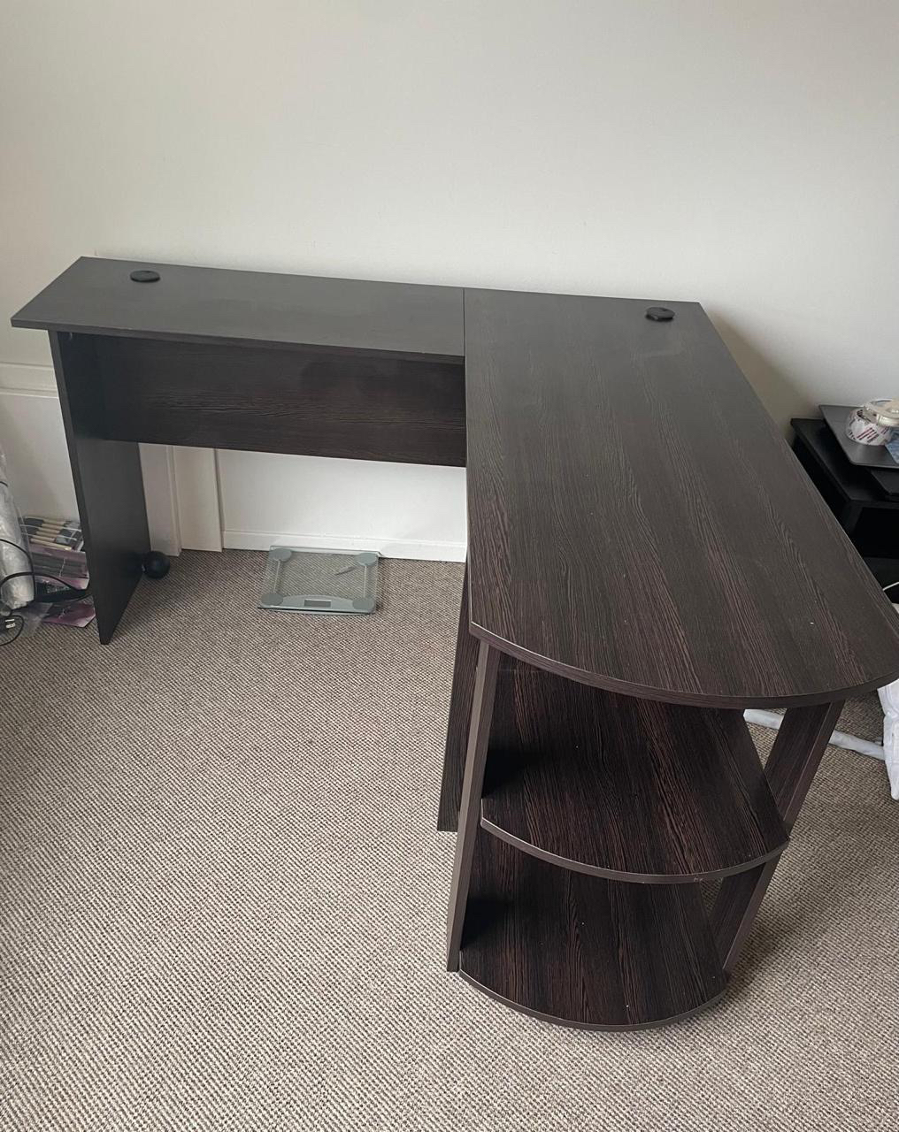 Study desk with attached bookcase