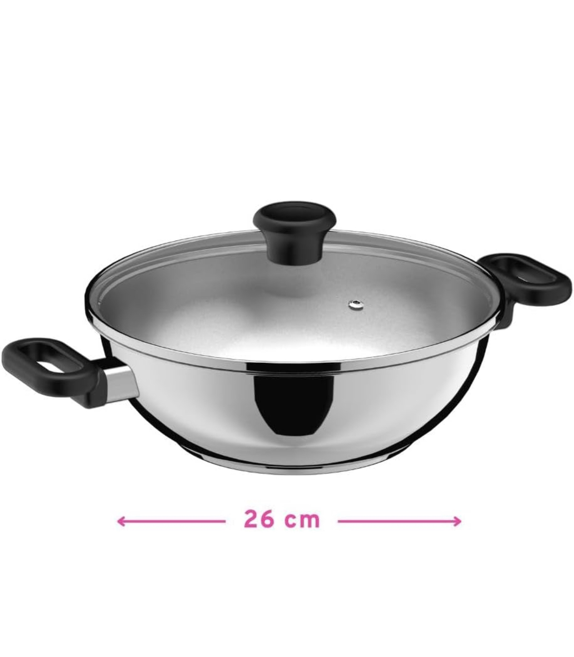 Maharaja, Karahi with lid, Stainless Steel, 26cm