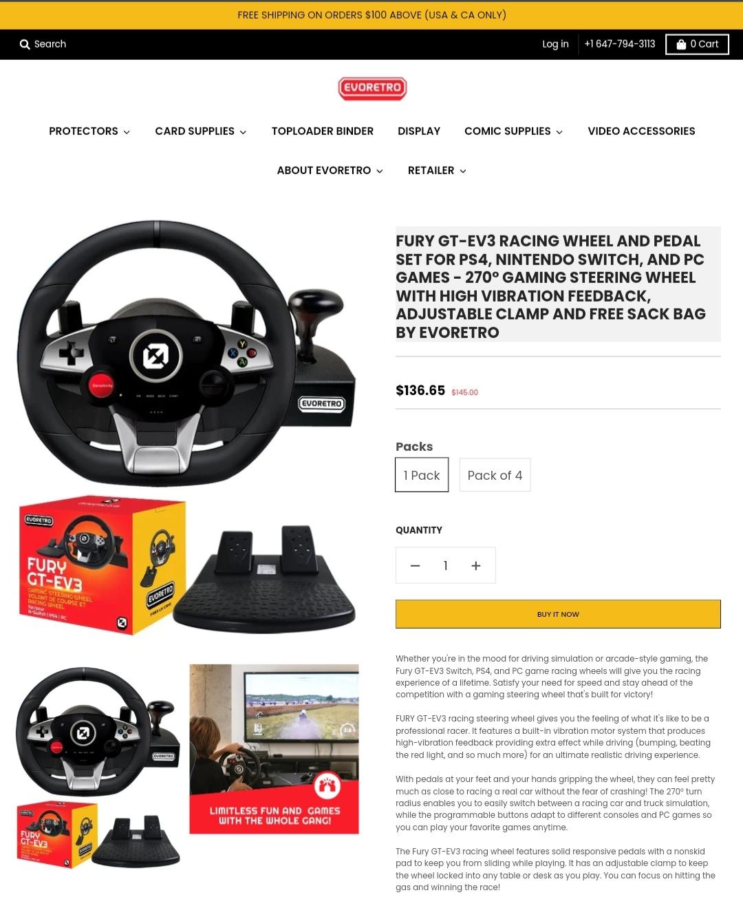 FURY GT-EV3 RACING WHEEL AND PEDAL SET image indicator(4)