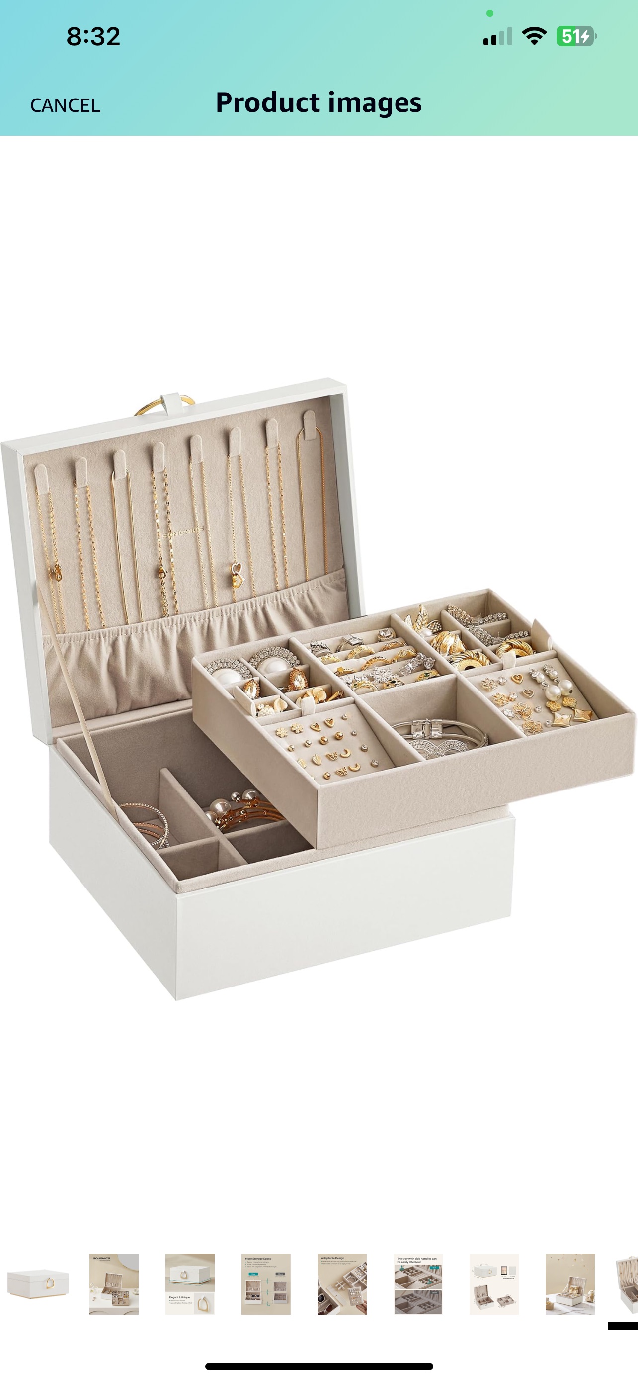 SONGMICS 2-Layer Jewelry Box