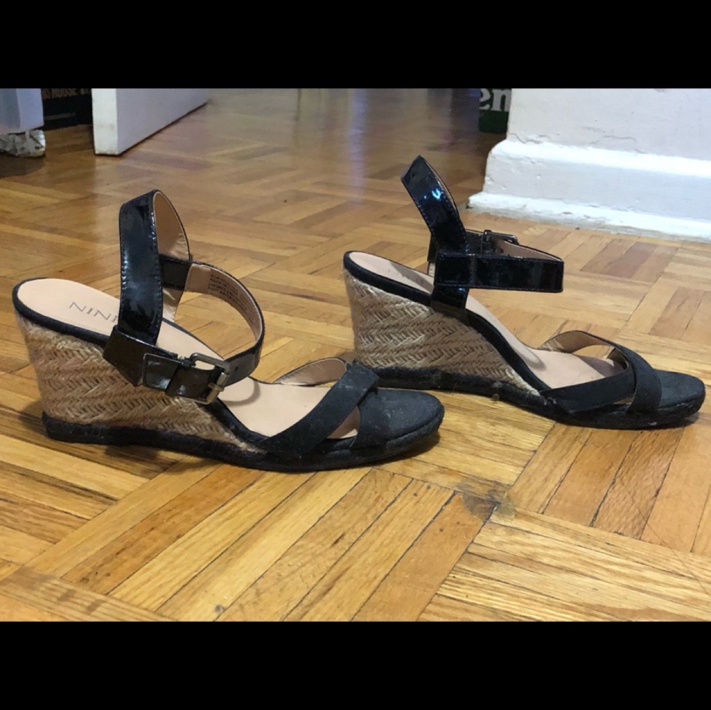 Nine & Co. Black Wedge Heel Shoes (Size 9) image indicator(3)