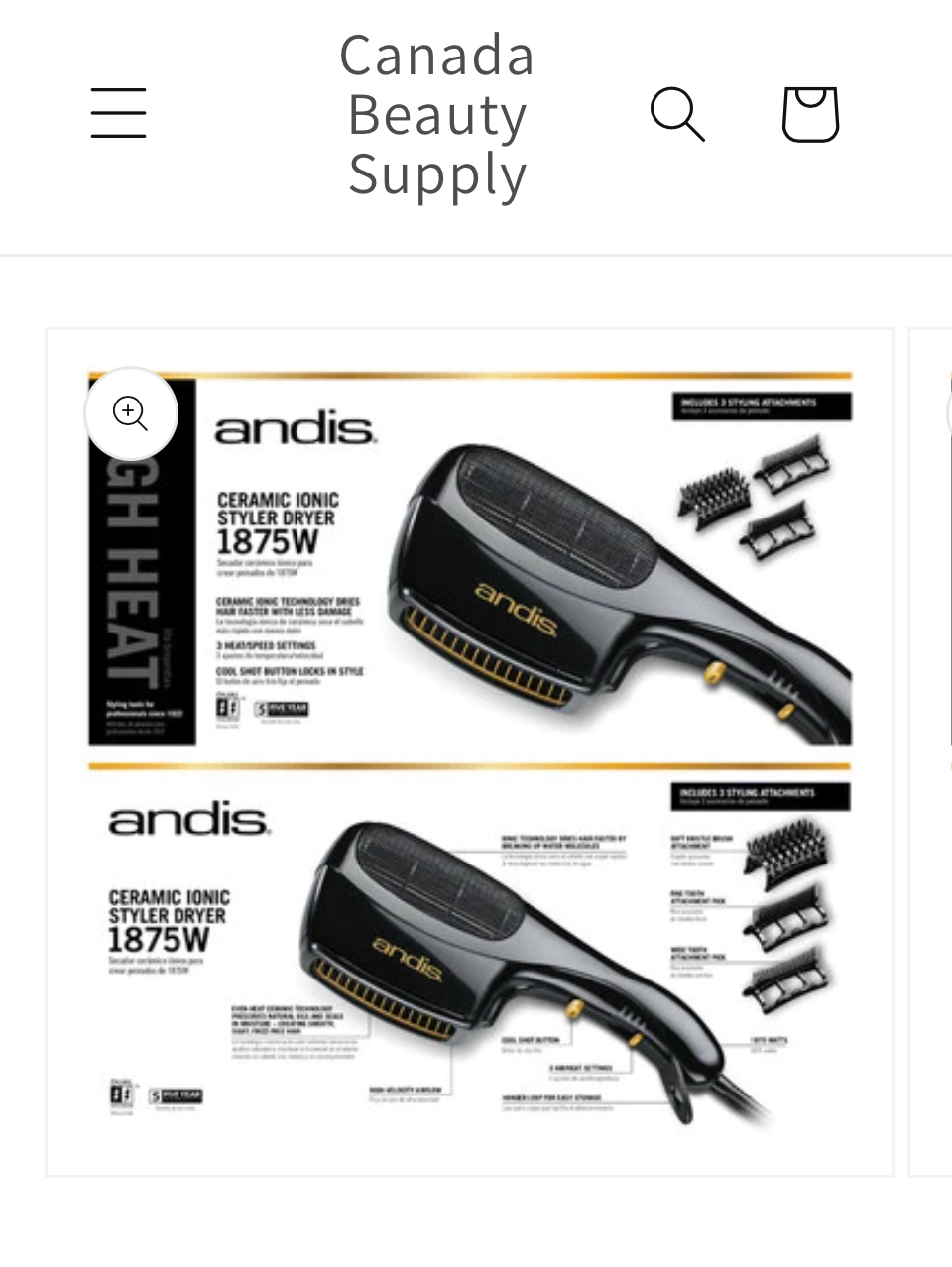 Andis ceramic hair dryer thumbnail